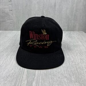Vintage Winston Racing Team Hat‎ Cap Snapback Black Embroidered Logo Cigarette